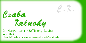 csaba kalnoky business card